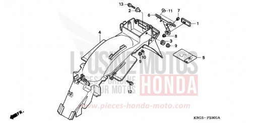 GARDE-BOUE ARRIERE CB250R de 1994
